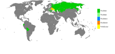 Land hvor Vladimir (grønt) er mye brukt