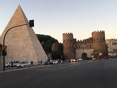 Pyramid of Cestius & Museo della Via Ostiense in Rome