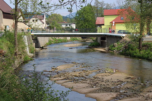 Most přes řeku Smědou v Raspenavě
