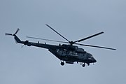 2022年2月23日在白俄羅斯明斯克上空，帶有「V」符號的俄羅斯聯邦陸軍航空兵米-171直昇機