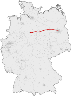 A Hannover–Berlin nagysebességű vasútvonal útvonala