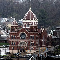 Saint Nicholas Church (Zanesville, Ohio) - view from Putnam Hill Park.jpg