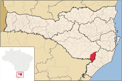 Localização de Bom Jardim da Serra em Santa Catarina
