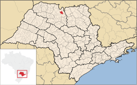 Location of the municipality in the state of São Paulo