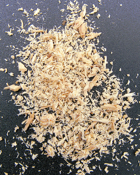 Sawdust made with hand saw