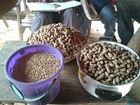 Groundnuts (peanuts) and rice harvested in the Central African Republic