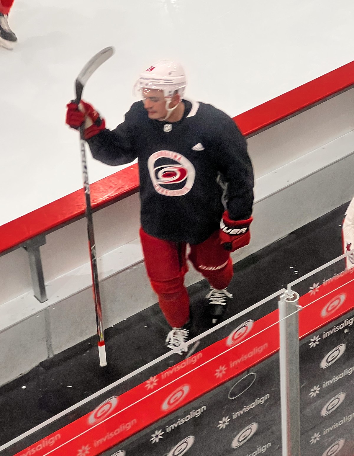 Seth Jarvis of the Carolina Hurricanes scores a goal getting a Hat