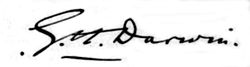 George Darwins signatur