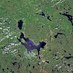 Satellitbillede over Siljansring taget med Landssate 7.