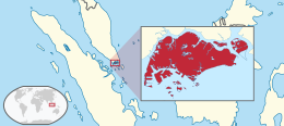 Location of  Singapore  (red)