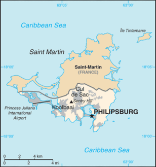 Map of Sint Maarten from the 2010-10-22 revision of the World Factbook