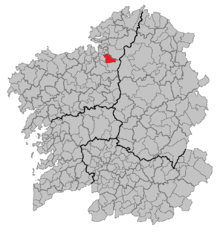 Galiçya haritasında Irixoa