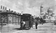 Sobornaya Street and horse tram in 1905