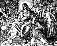 Depiction of Solomon and Pharaoh's daughter reciting the Song of Solomon. Song of solomon.jpg