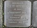 Hier wohnte Albert Rosenberg, Jg. 1888, Schutzhaft 1938 Dachau, deportiert 1941 Lodz / Litzmannstadt, ermordet 26.6.1942