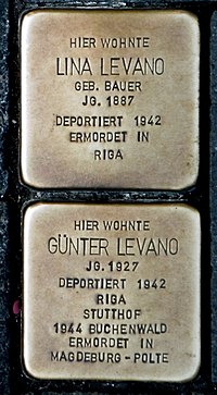 Stolpersteine Fam. Levano, Aachen, Adalbertstraße.JPG