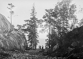 Nuvarande Strandvägen vid Jökeldalen 1908.