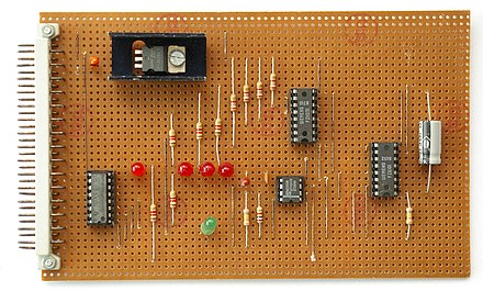 An example of a populated stripboard