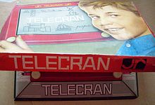 Jeu de société télécran Jouet Ardoise magique TELECRAN Rouge CEJI 80 Vintage