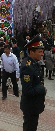 A Tajik police officer. Tajik Police Officer.jpeg