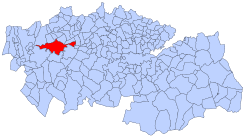 Estensión del términu municipal dientro de la provincia de Toledo