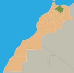 موقعیت منطقه تازه الحسیمه تاونات در مراکش