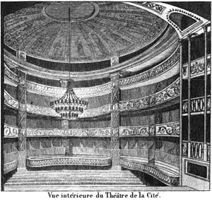 Interior view of the Theatre de la Cite Theatre de la Cite - Vue interieure - Kaufmann 1837 plate17 GB-Princeton.jpg