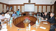 Thumbnail for File:The Deputy Prime Minister and Minister for Commerce, Thailand, Mr. Niwattumrong Boonsongpaisan meeting the Union Finance Minister, Shri P. Chidambaram, in New Delhi on October 23, 2013.jpg