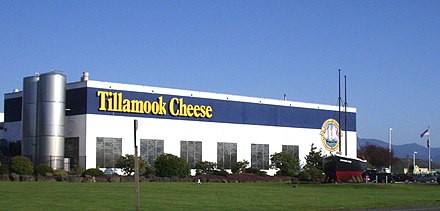 Tillamook County Creamery Association processing center exterior as seen from Highway 101