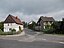 Half-timbered buildings at Neue Mölbiser Strasse in Trages (Kitzscher, Leipzig district, Saxony)