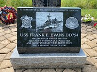 USS Frank E. Evans memorial - small tablet