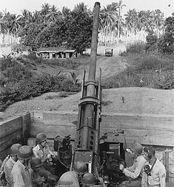 3rd Defense Battalion with a 90 mm antiaircraft gun at Guadalcanal USMC-C-Defense-14.jpg