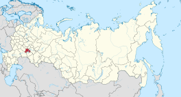 Die ligging van Oeljanofsk-oblast in Rusland.
