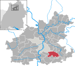 Läget för Untergruppenbach i Landkreis Heilbronn