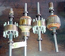 A selection of various types of rotors Various motor rotor TICI.jpg