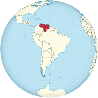 Venezuela on the globe (South America centered).svg