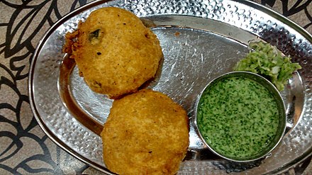 Vada with Chatni is popular in Maharashtra