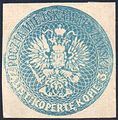 Poland 1860, 3k unused cut square