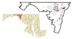 Location of Cavetown, Maryland