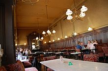 Interior of Cafe Sperl where a meeting between Jung and Freud was filmed. David Cronenberg said of the shoot, "We almost had to change nothing to make it feel like 1907." Wien Cafe Sperl innen 1.jpg