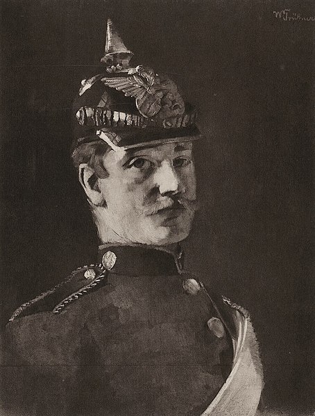 File:Wilhelm Trübner - Selbstbildnis als Einjähriger mit Helm, 1876.jpg