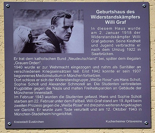 Willi Graf Tafel Geburtshaus