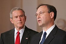 With President George W. Bush Looking on, Judge Samuel A. Alito Acknowledges his Nomination as Associate Justice of the U.S. Supreme Court.jpg