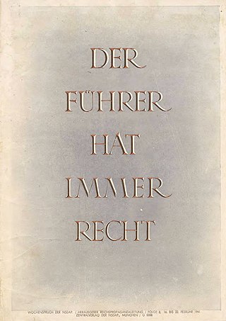 <i>Führerprinzip</i> Principle of political authority in the Third Reich