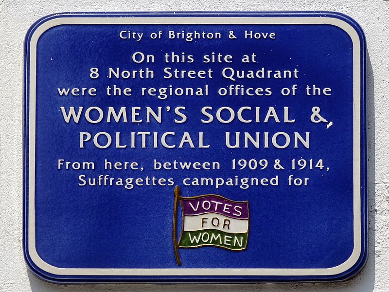 File:Women's Social & Political Union plaque - 12-13 North Street Brighton BN1 3GJ.jpg