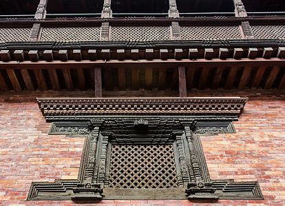 Wooden Window in Mul chok Courtyad, Patan Durbar Square.