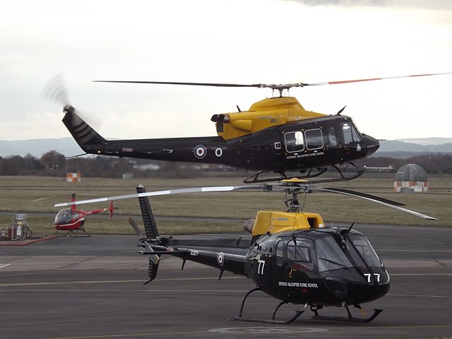 Now retired training helicopters of the school in this period
