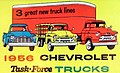 "3 great new truck lines" "1956 CHEVROLET Task Force TRUCKS" art detail, 1956 - Jack Dankel Chevrolet - Matchcover - Allentown PA (cropped).jpg