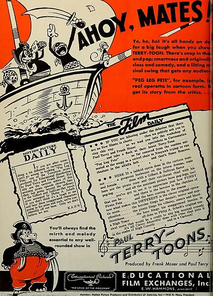 Paul Terrytoons ad in The Film Daily, 1932 by Educational Film Exchanges, Inc.