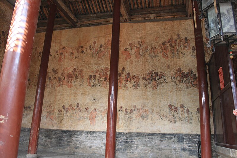 File:"Five Hundred Arhats Looking at Pilu," Ming, Wanli Reign, Thousand Buddha Hall (10199269424).jpg